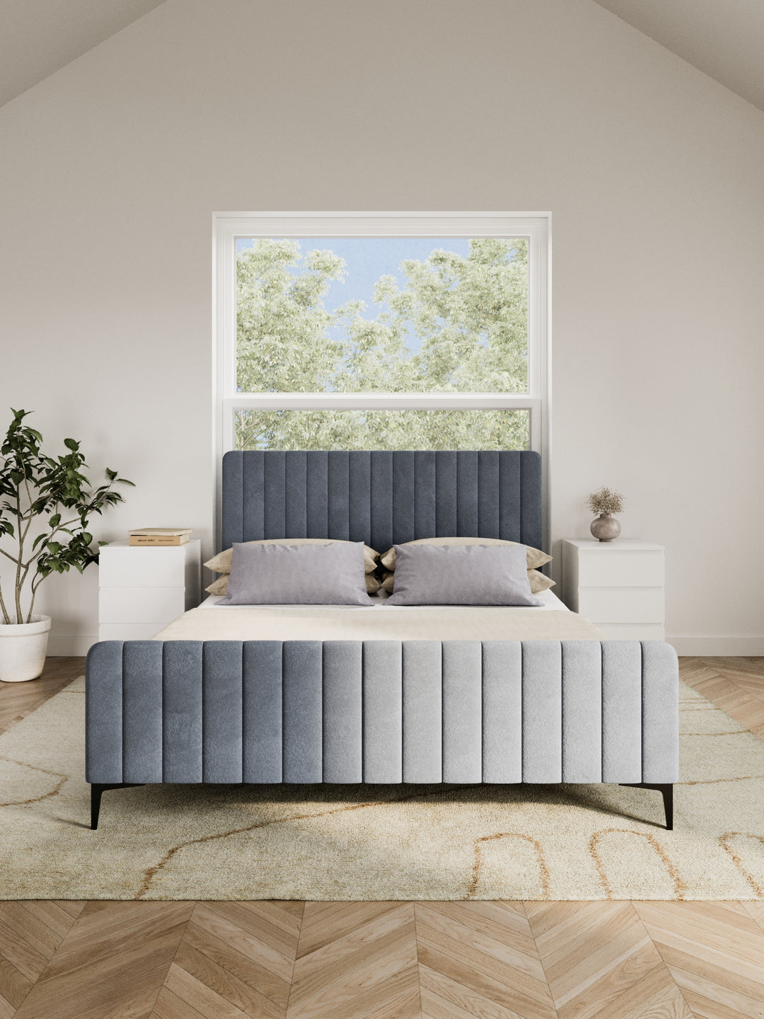 Montana Grey Velvet Bed Frame