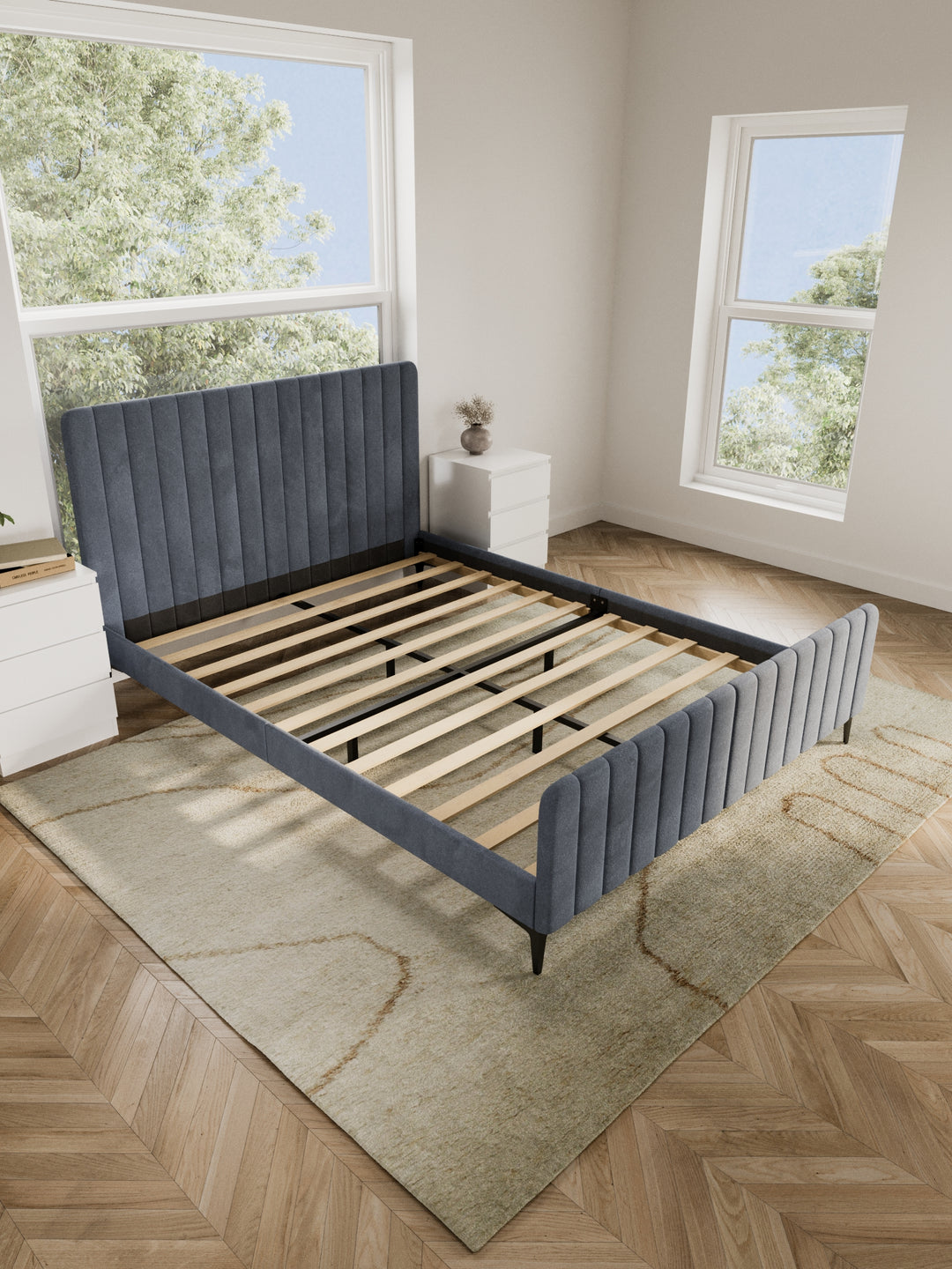 Montana Grey Velvet Bed Frame
