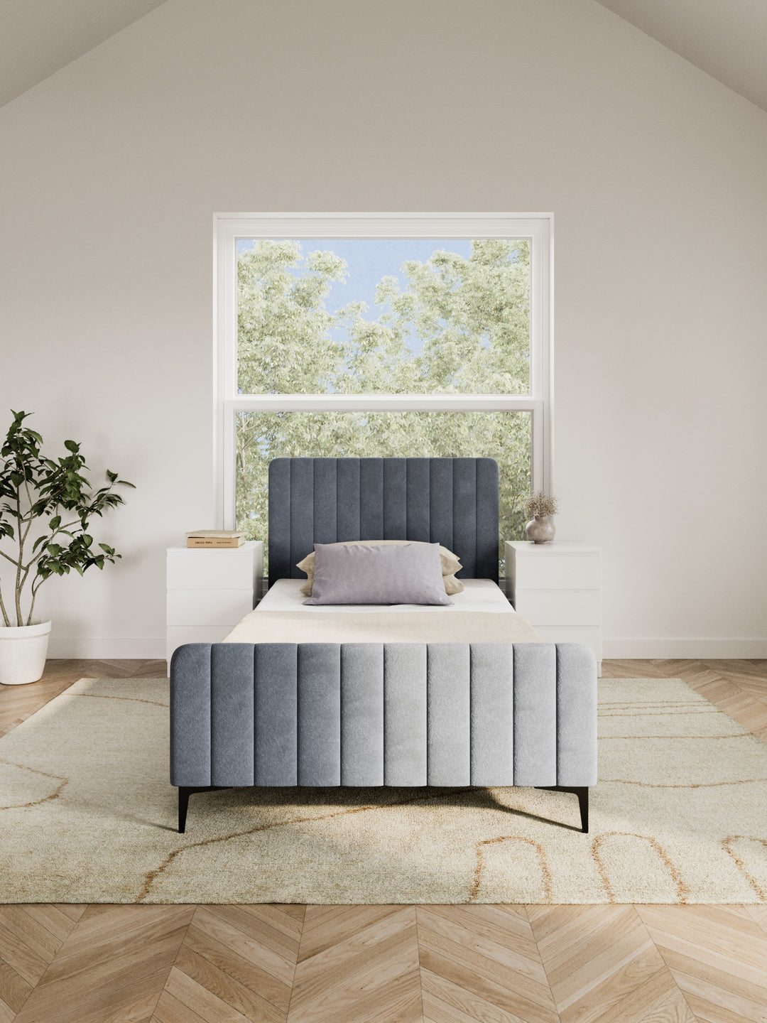 Montana Grey Velvet Bed Frame