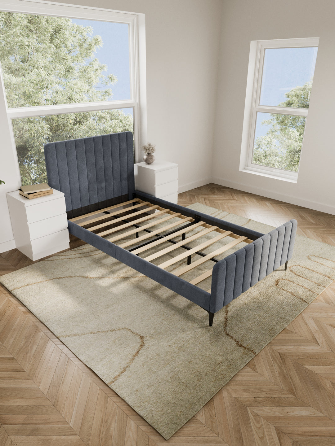 Montana Grey Velvet Bed Frame