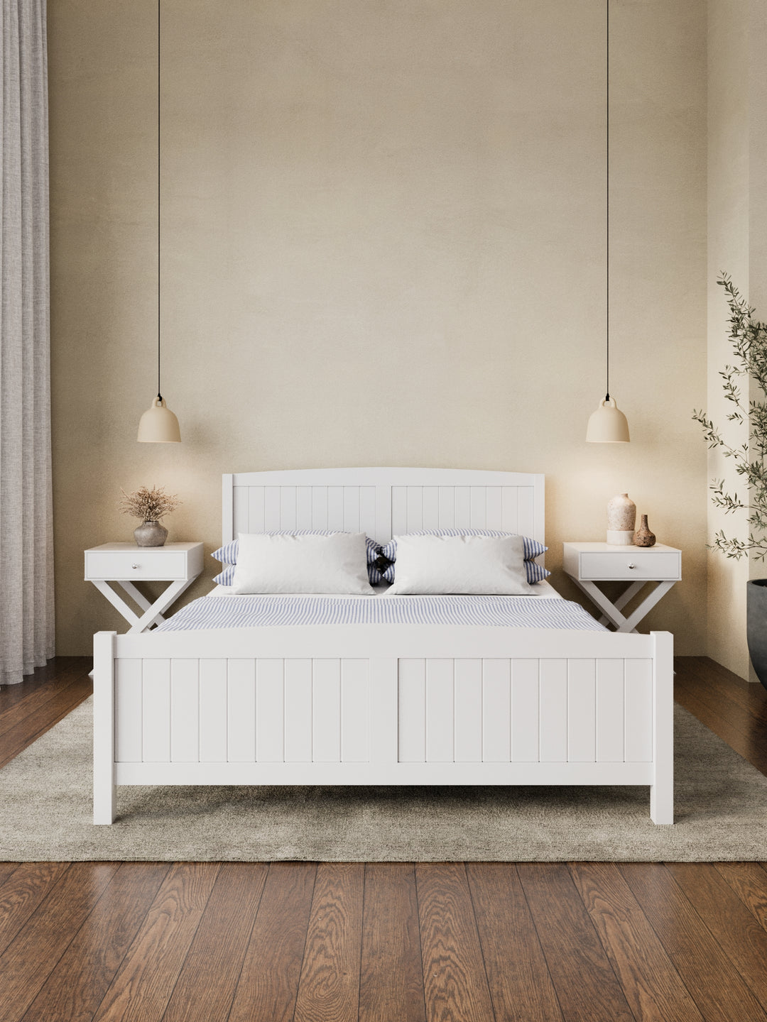 Santa Monica White Wooden Bed Frame