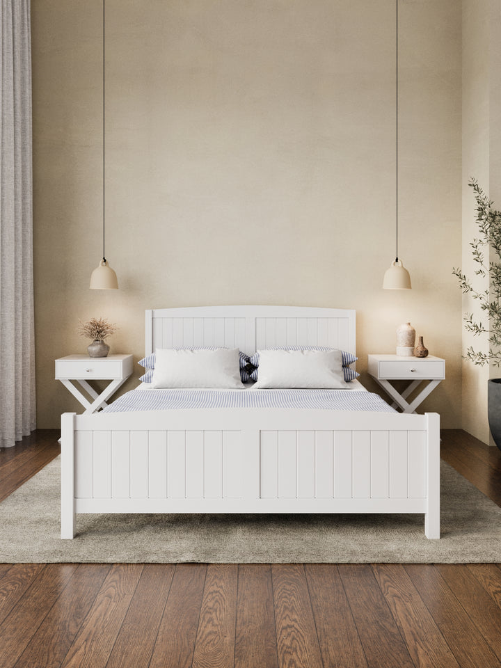 Santa Monica White Wooden Bed Frame
