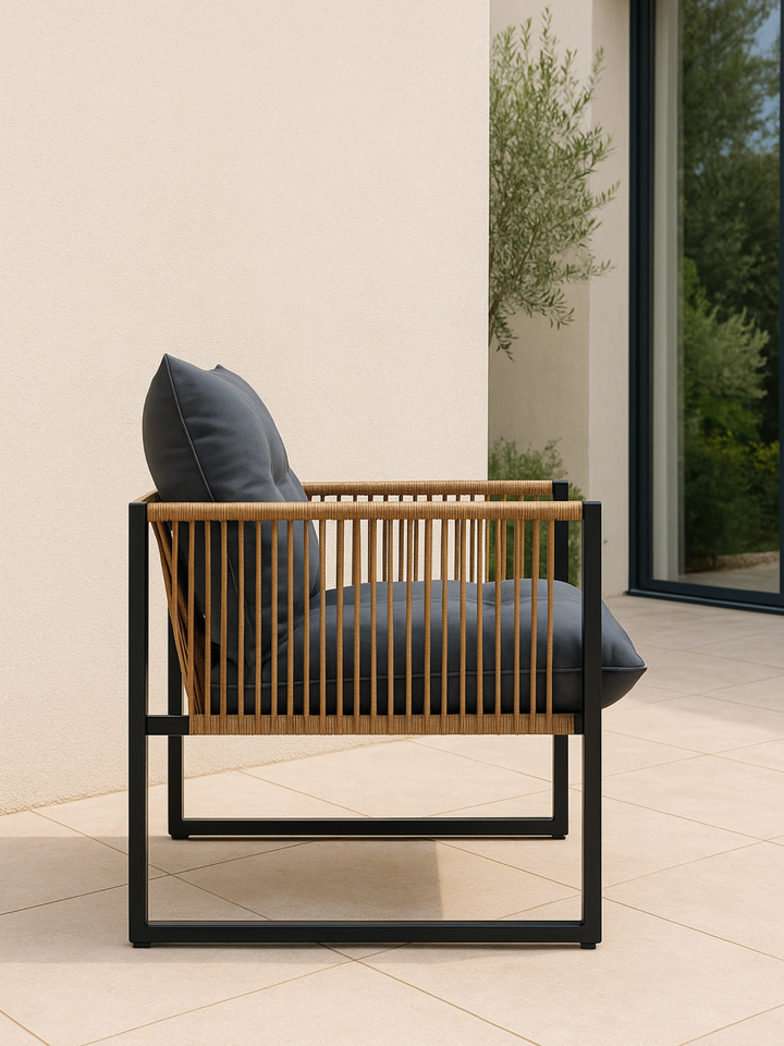 Arden Charcoal Wicker Outdoor Chairs 2pcs