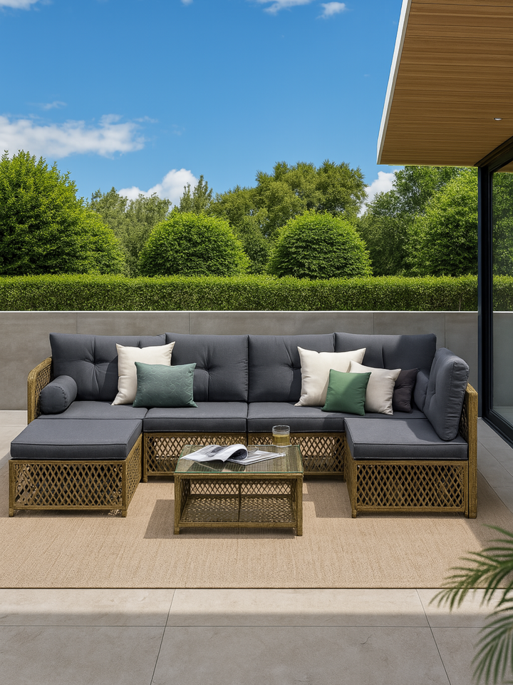 Leo Grey 6 Seater Outdoor Lounge Set