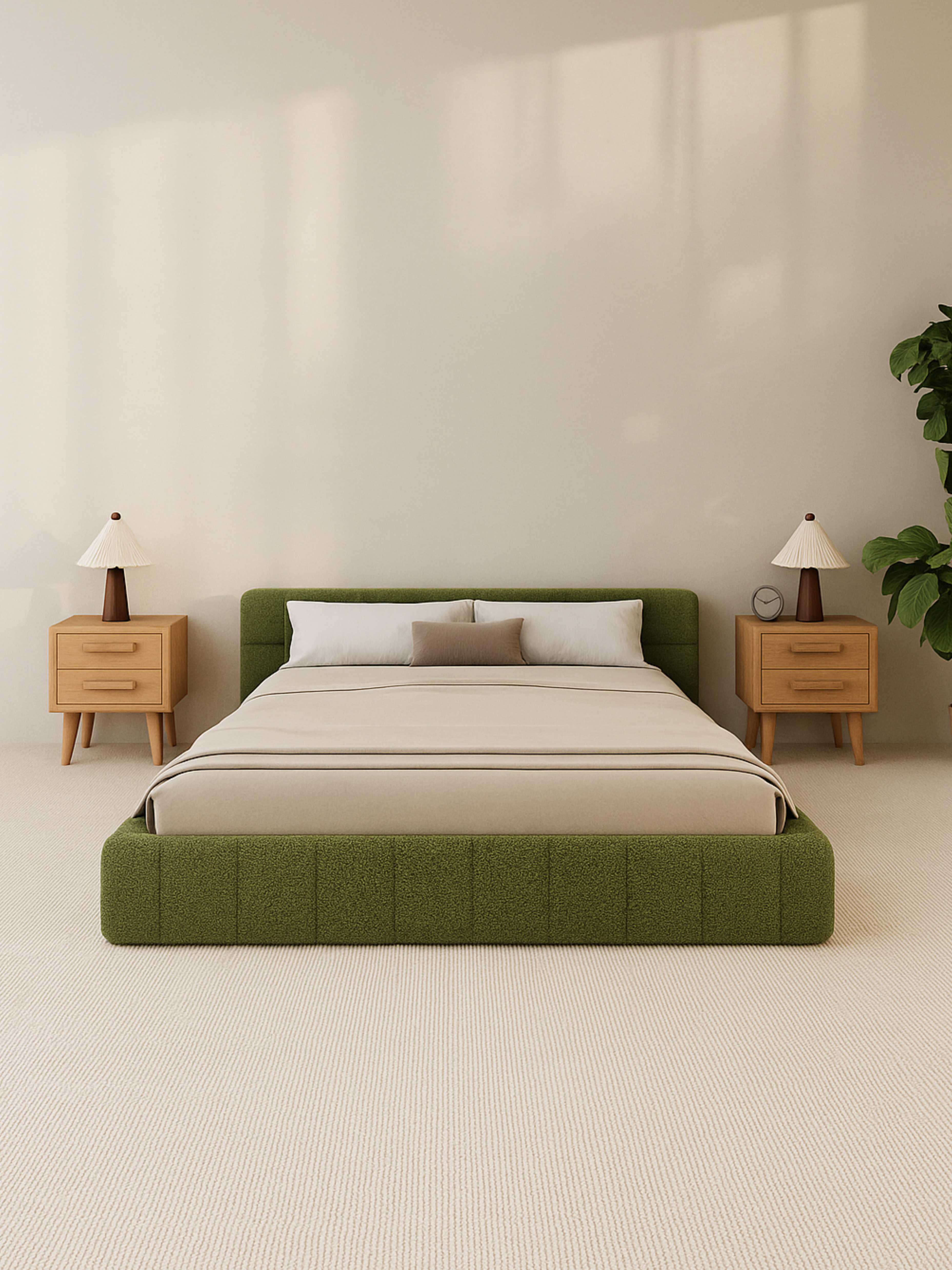 Byron Forest Green Cloud Boucle Bed Frame