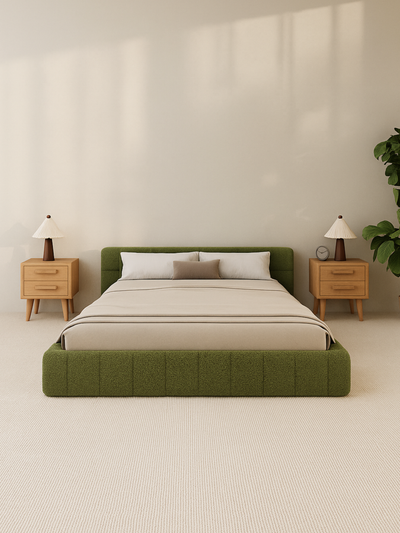 Byron Forest Green Cloud Boucle Bed Frame