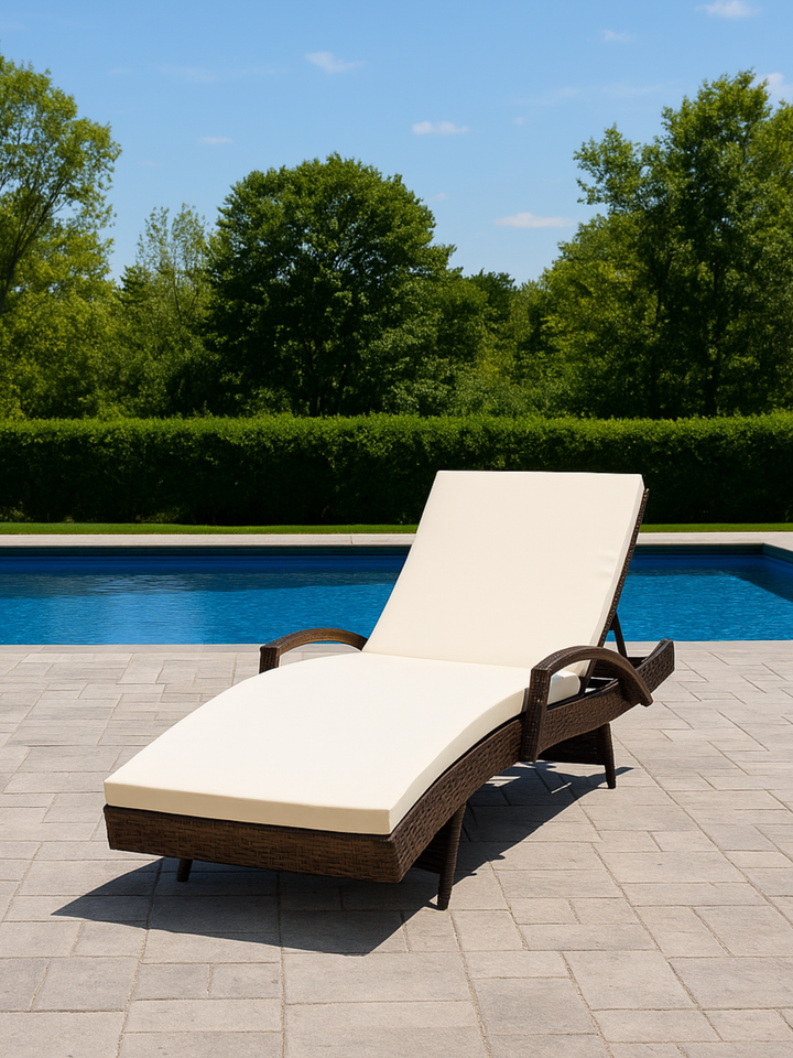 Bonny Cream & Brown Outdoor Sun Lounge