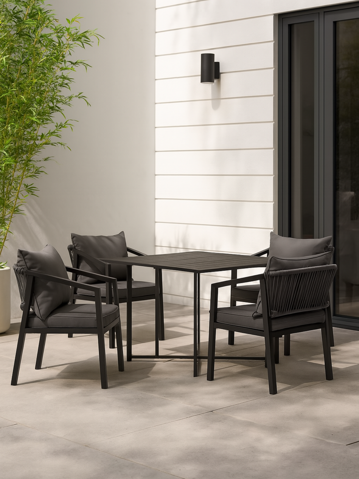 Ellie Black 4 Seater Outdoor Dining Set