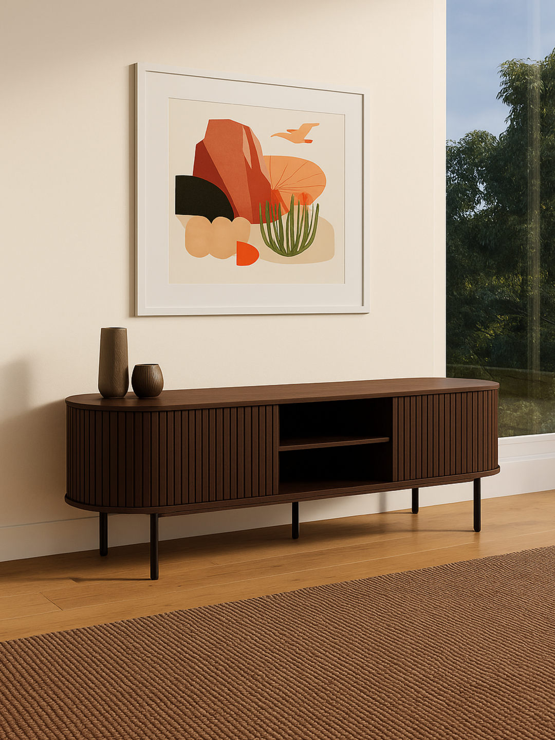 June Espresso Fluted Entertainment Unit 170cm