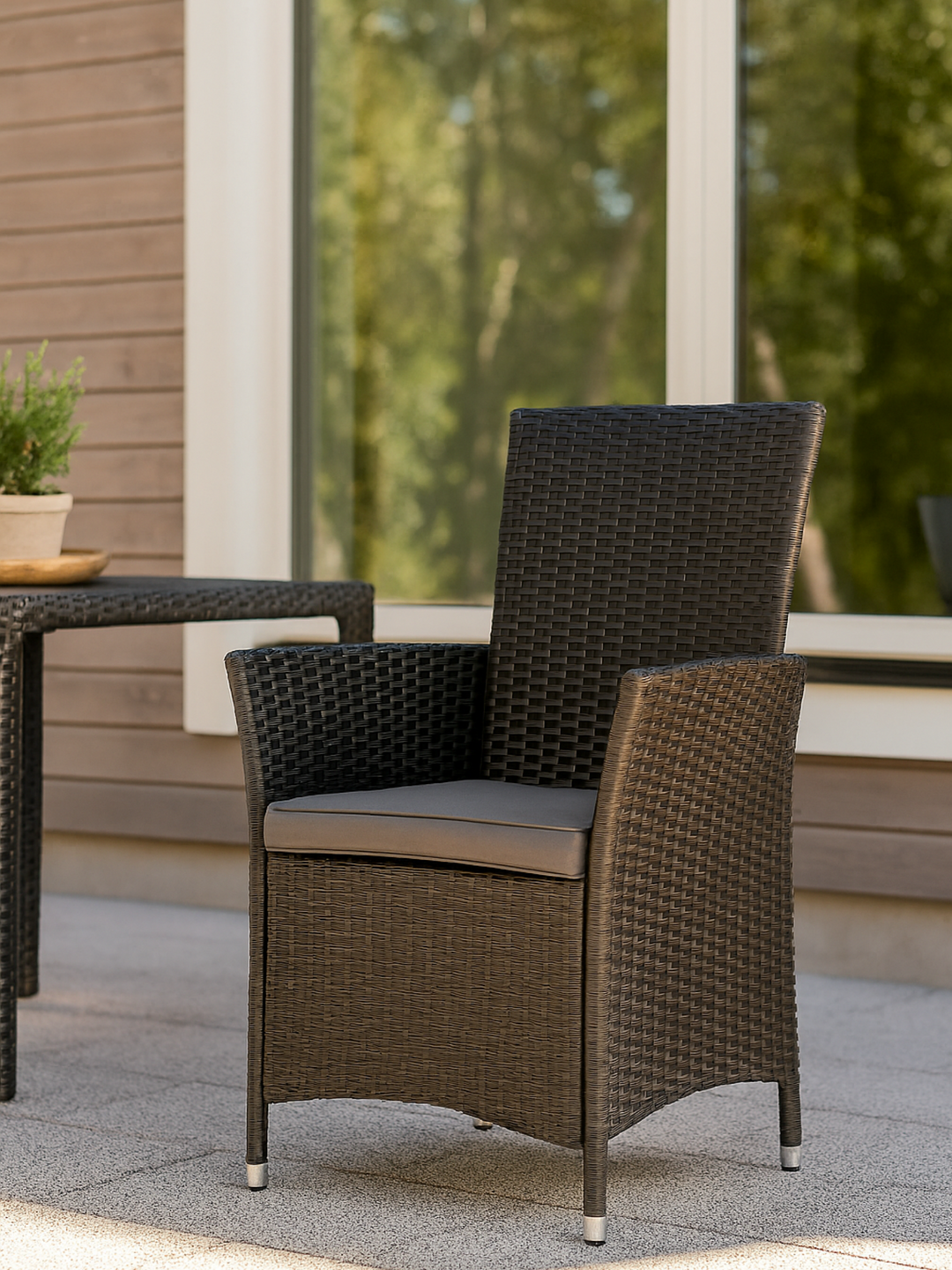 Zion Black Rattan Outdoor Chairs 2pcs