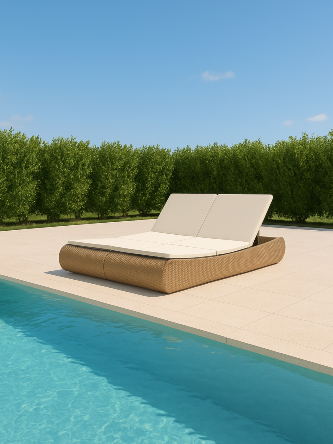 Bangalow Rattan Beige Outdoor Day Bed