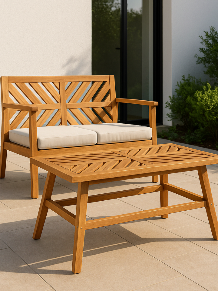 Tiffany Natural Wooden Outdoor Lounge Set