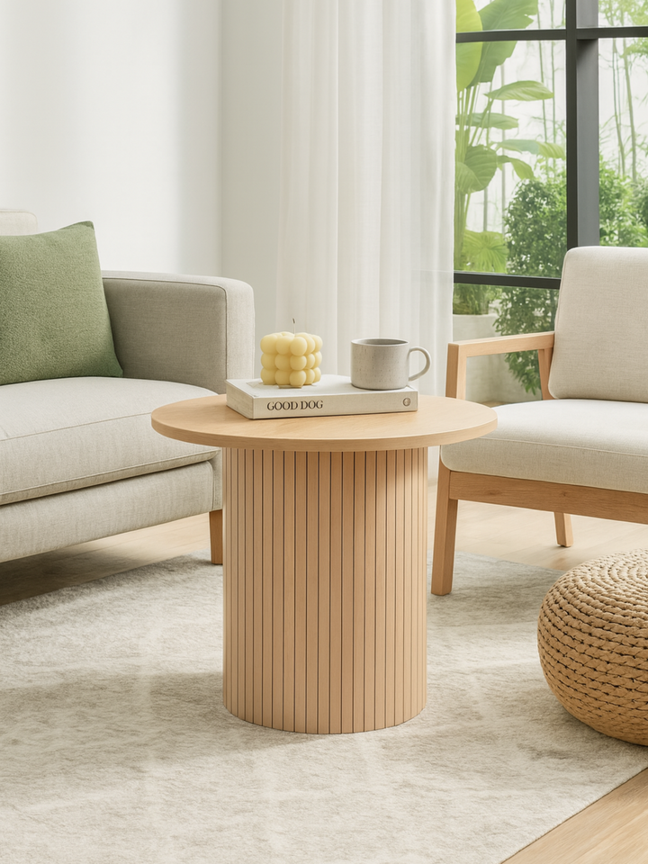 Ella Natural Round Side Table