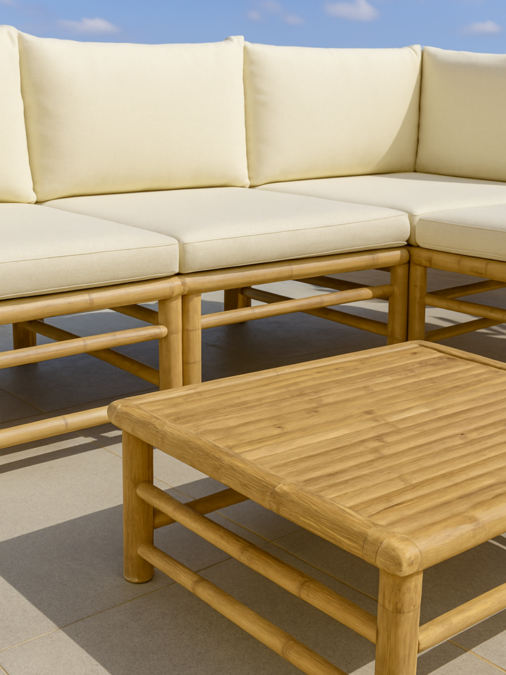 Donna Cosy Natural Bamboo Outdoor Lounge Set