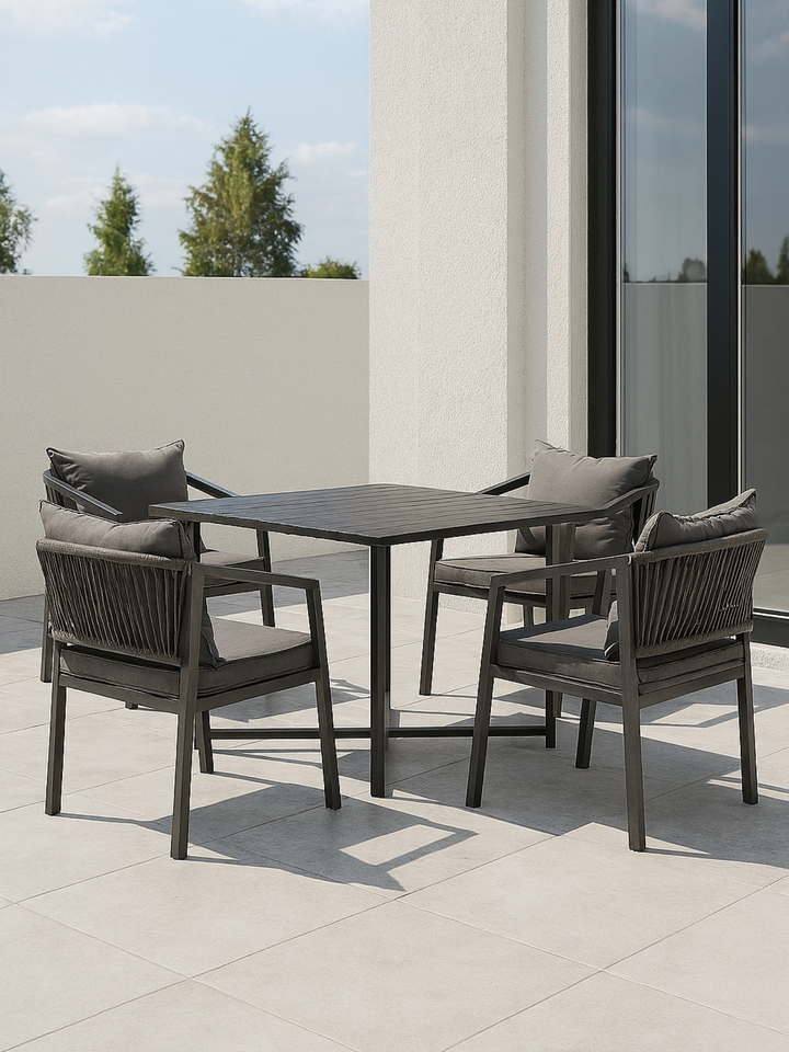 Ronnie Black 4 Seater Outdoor Dining Set