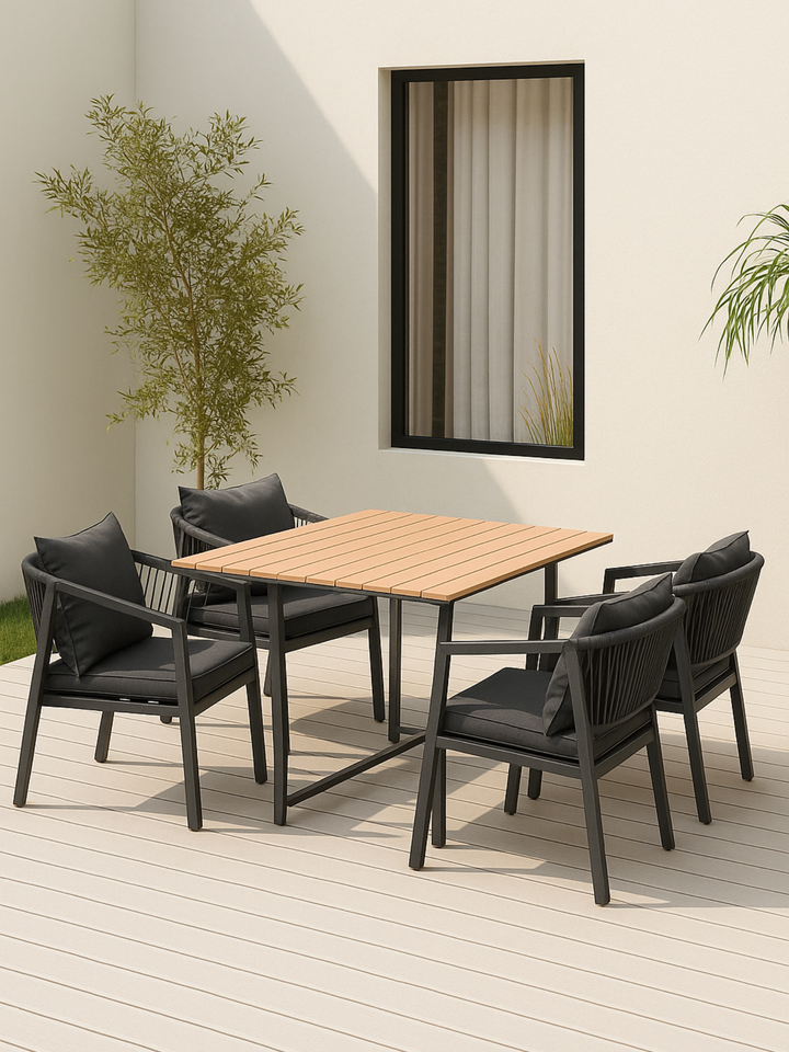 Ellie Natural 4 Seater Outdoor Dining Set