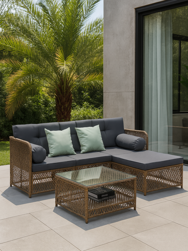 Leo Grey 4 Seater Outdoor Lounge Set