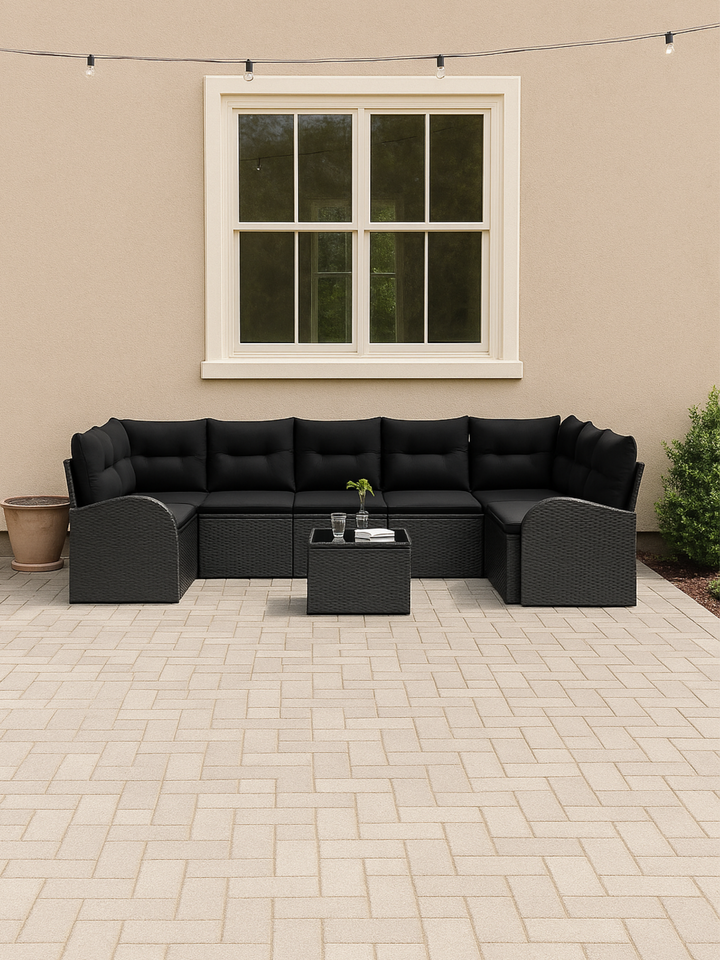 Benny Black Premium Rattan Outdoor Lounge Set