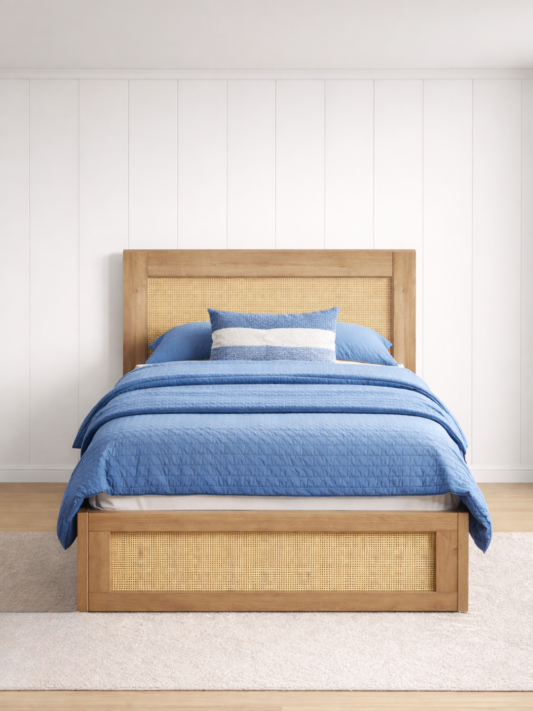 Andi Natural Rattan Storage Bed Frame