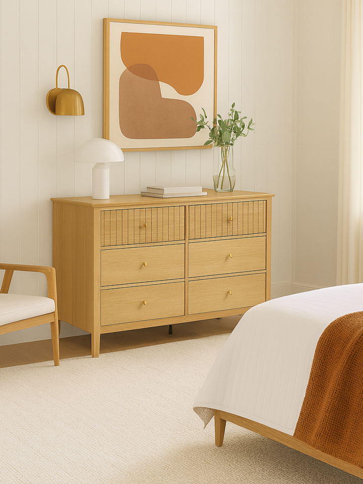 Alya Natural Tallboy 6 Drawer-Dresser