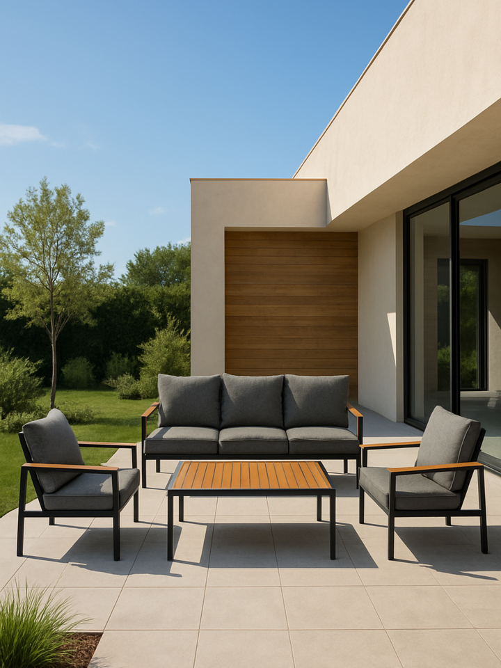Avalon Grey 5 Seater Outdoor Lounge Set