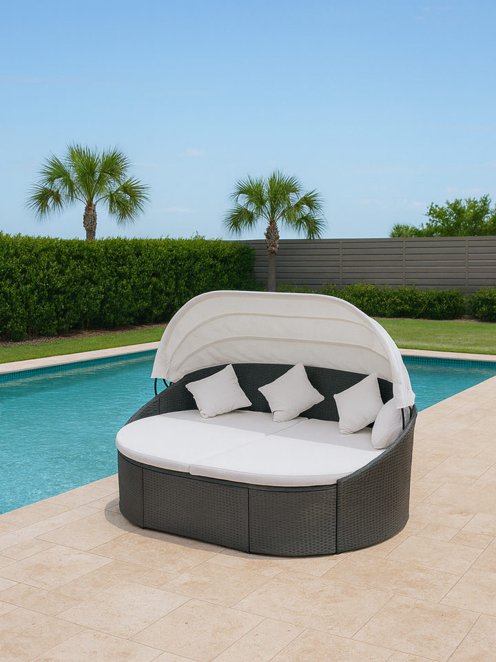Bondi Rattan Black Outdoor Day Bed