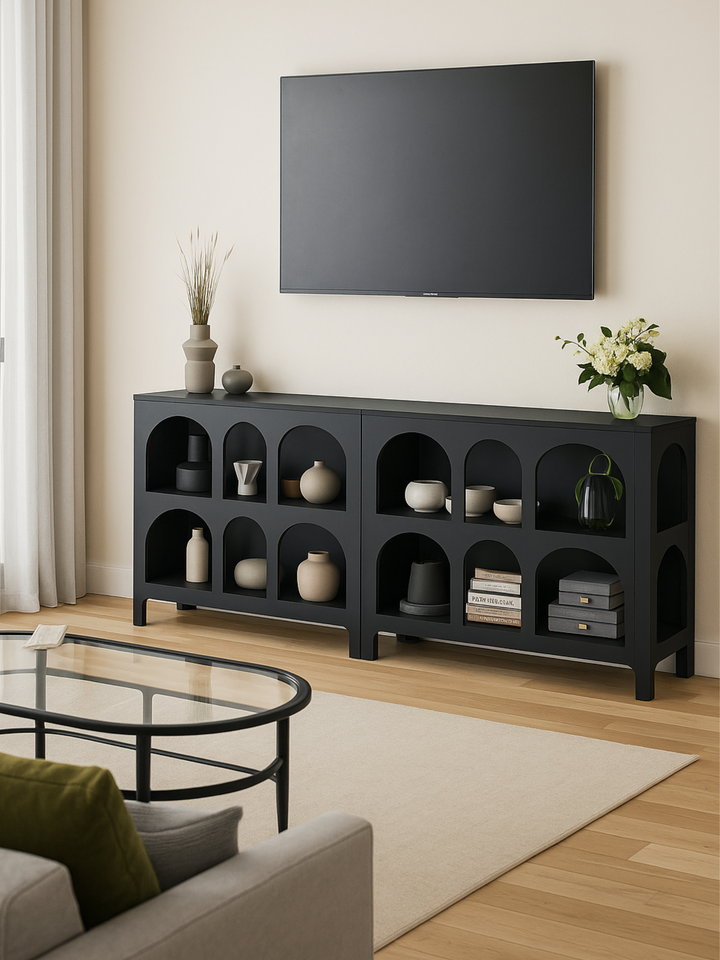 Kave Retro Arch Black Display Shelf Cabinet