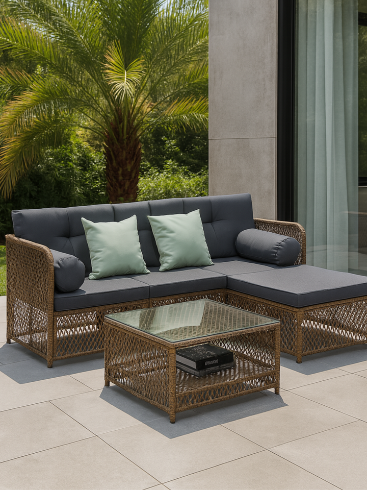Leo Grey 4 Seater Outdoor Lounge Set