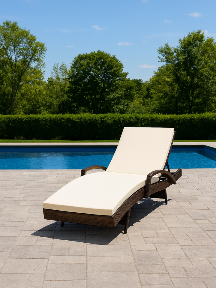 Bonny Cream & Brown Outdoor Sun Lounge