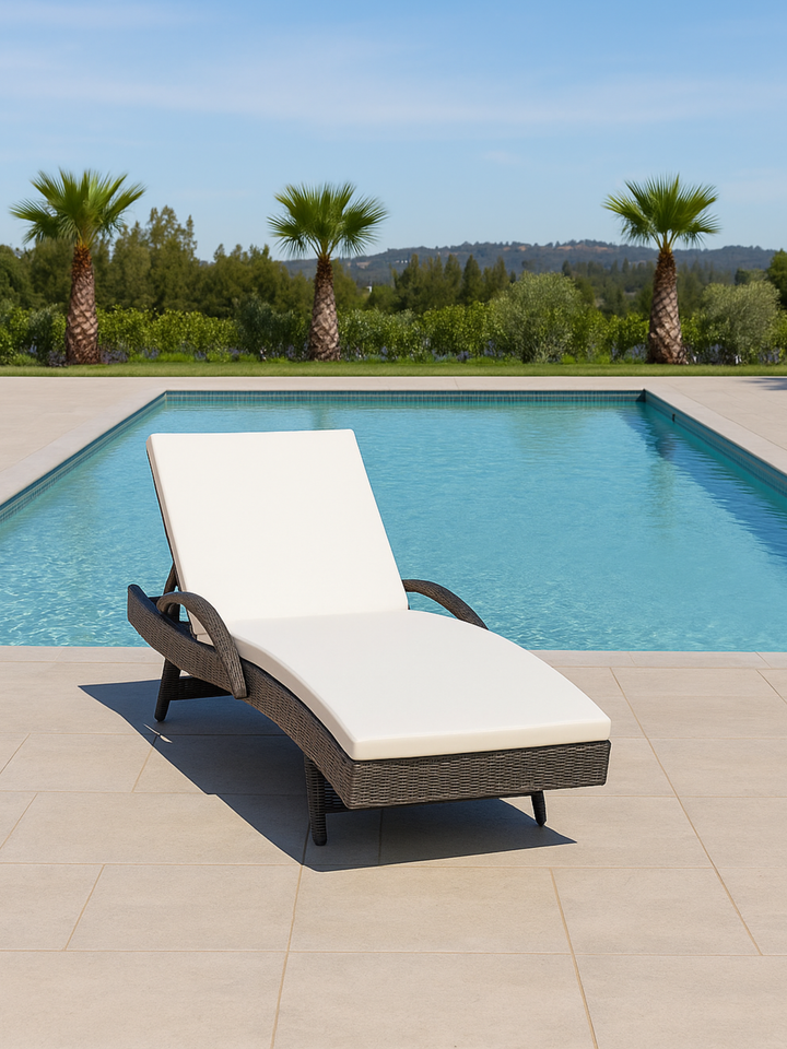Lennox Cream & Grey Outdoor Sun Lounge