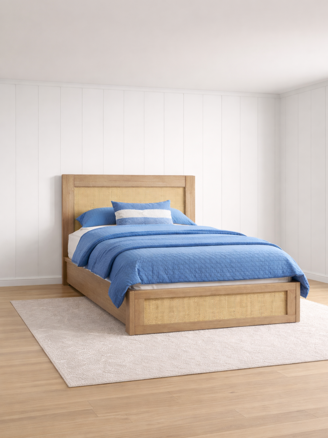 Andi Natural Rattan Storage Bed Frame