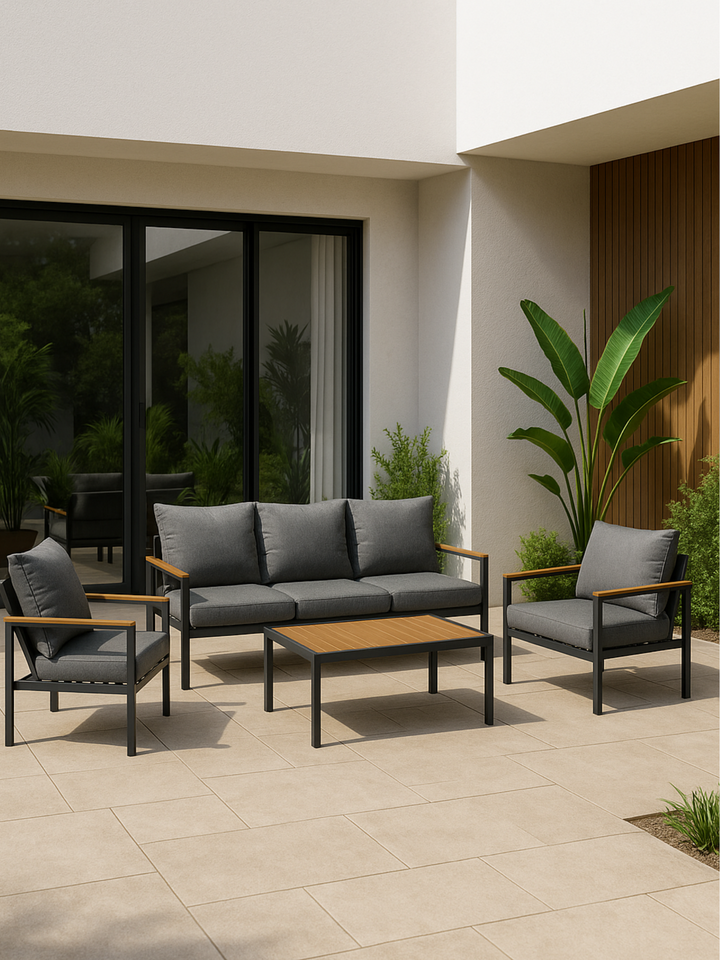 Avalon Grey 5 Seater Outdoor Lounge Set