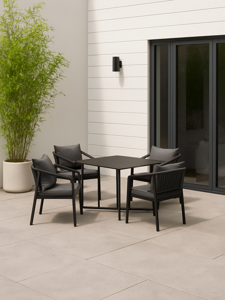 Ellie Black 4 Seater Outdoor Dining Set