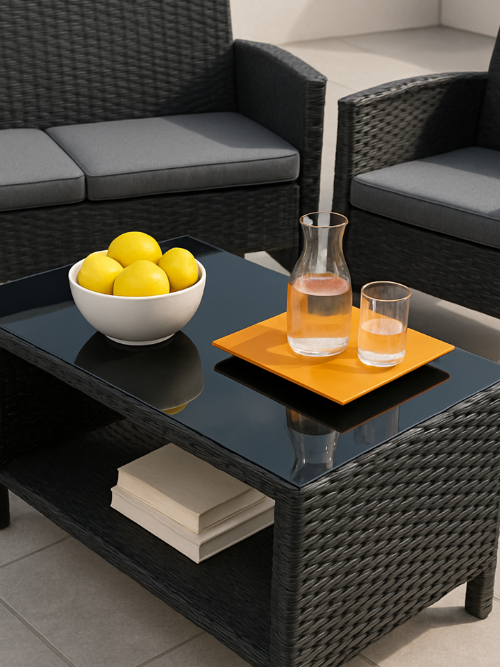 Ross Black 4 Seater Outdoor Lounge Set