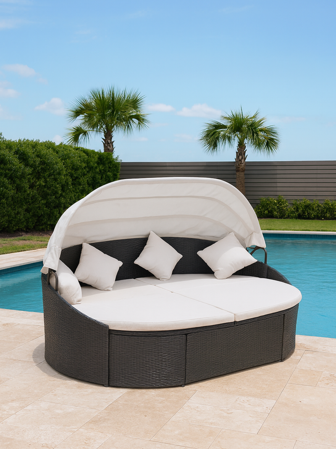 Bondi Rattan Black Outdoor Day Bed