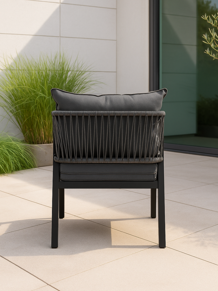 Jack Grey Steel Outdoor Armchairs 2pcs