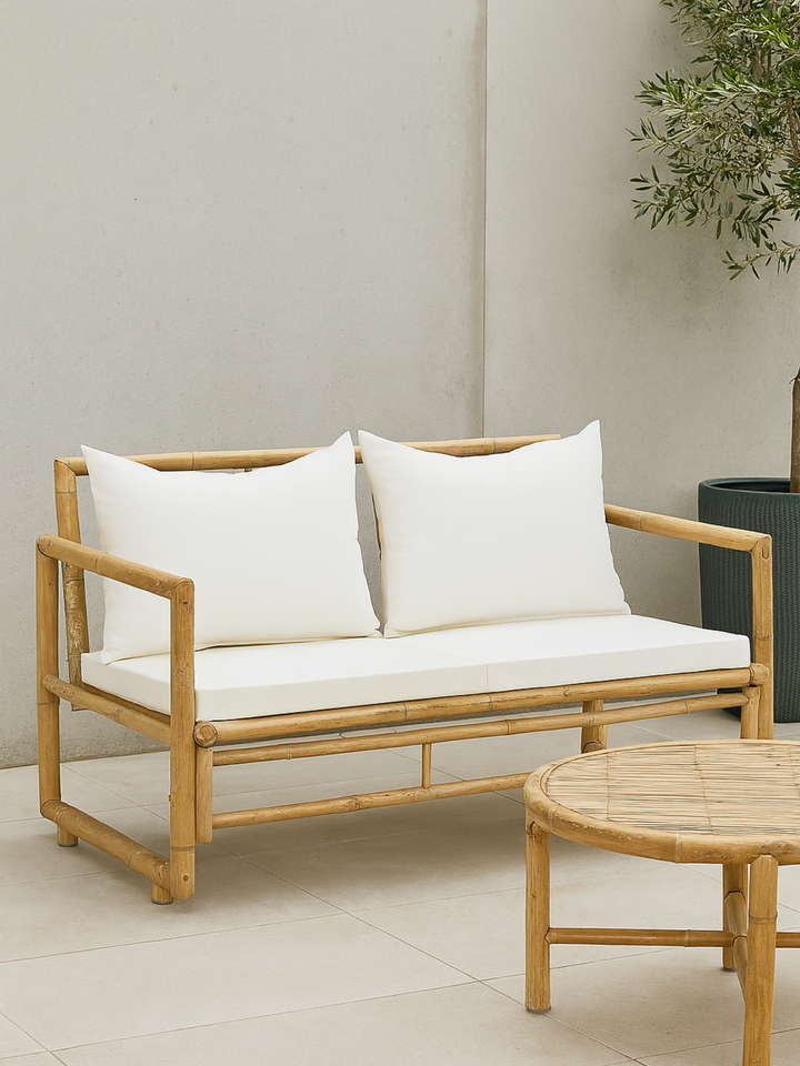 Ollie Bamboo 2 Seater Outdoor Garden Bench Seat