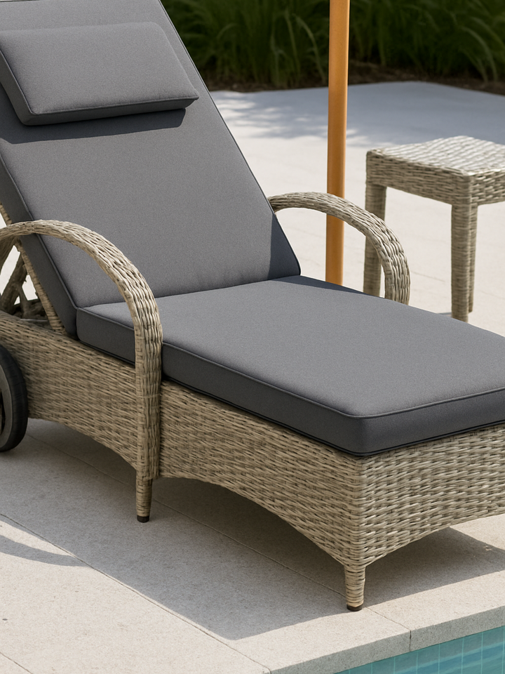 Byron Bay Grey Outdoor Sun Lounge