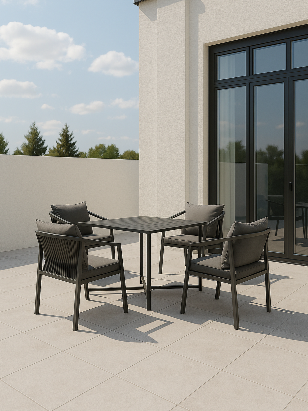 Ronnie Black 4 Seater Outdoor Dining Set