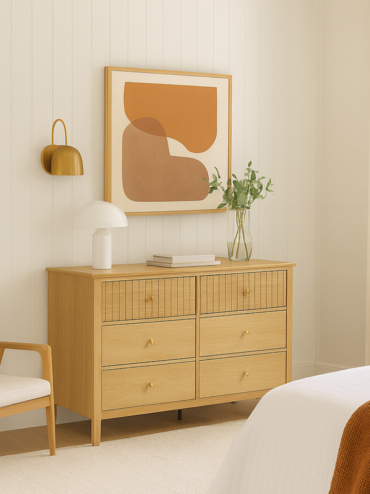 Alya Natural Tallboy 6 Drawer-Dresser