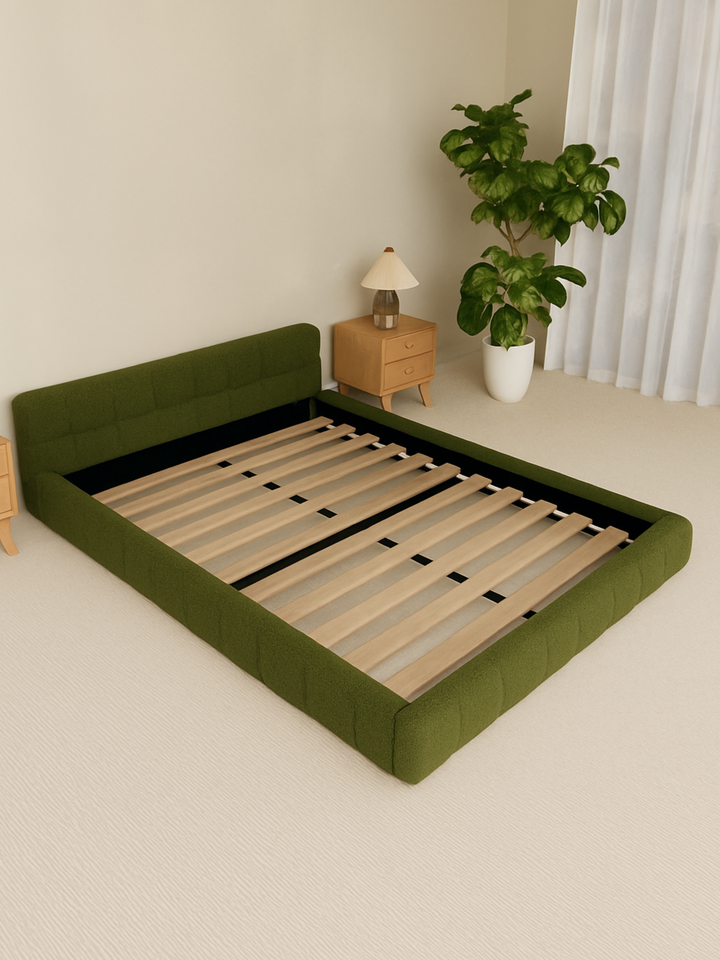 Byron Forest Green Cloud Boucle Bed Frame