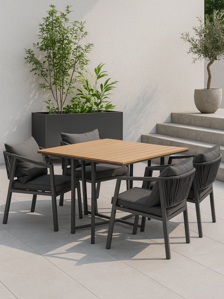 Ellie Natural 4 Seater Outdoor Dining Set