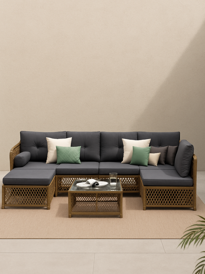 Leo Grey 6 Seater Outdoor Lounge Set