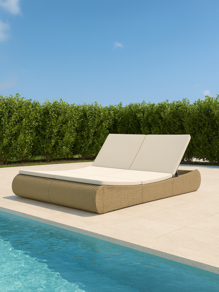 Bangalow Rattan Beige Outdoor Day Bed