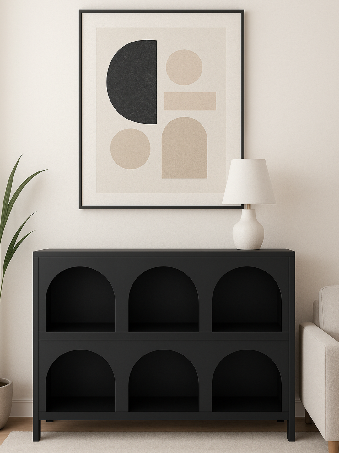 Kave Retro Arch Black Display Shelf Cabinet