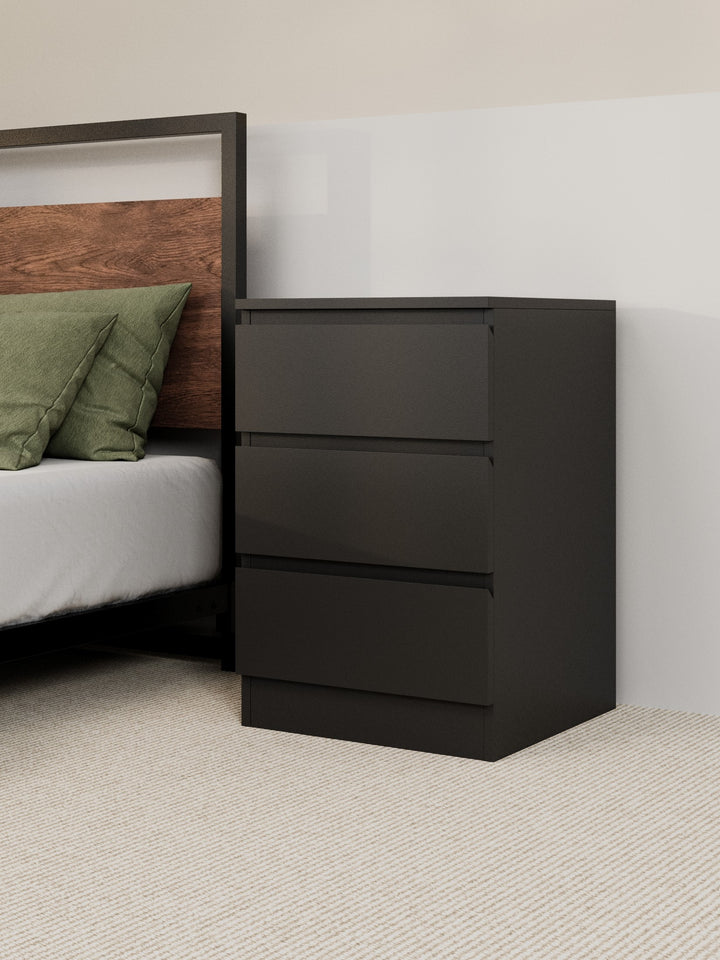 Grace Black Modern Bedside Table