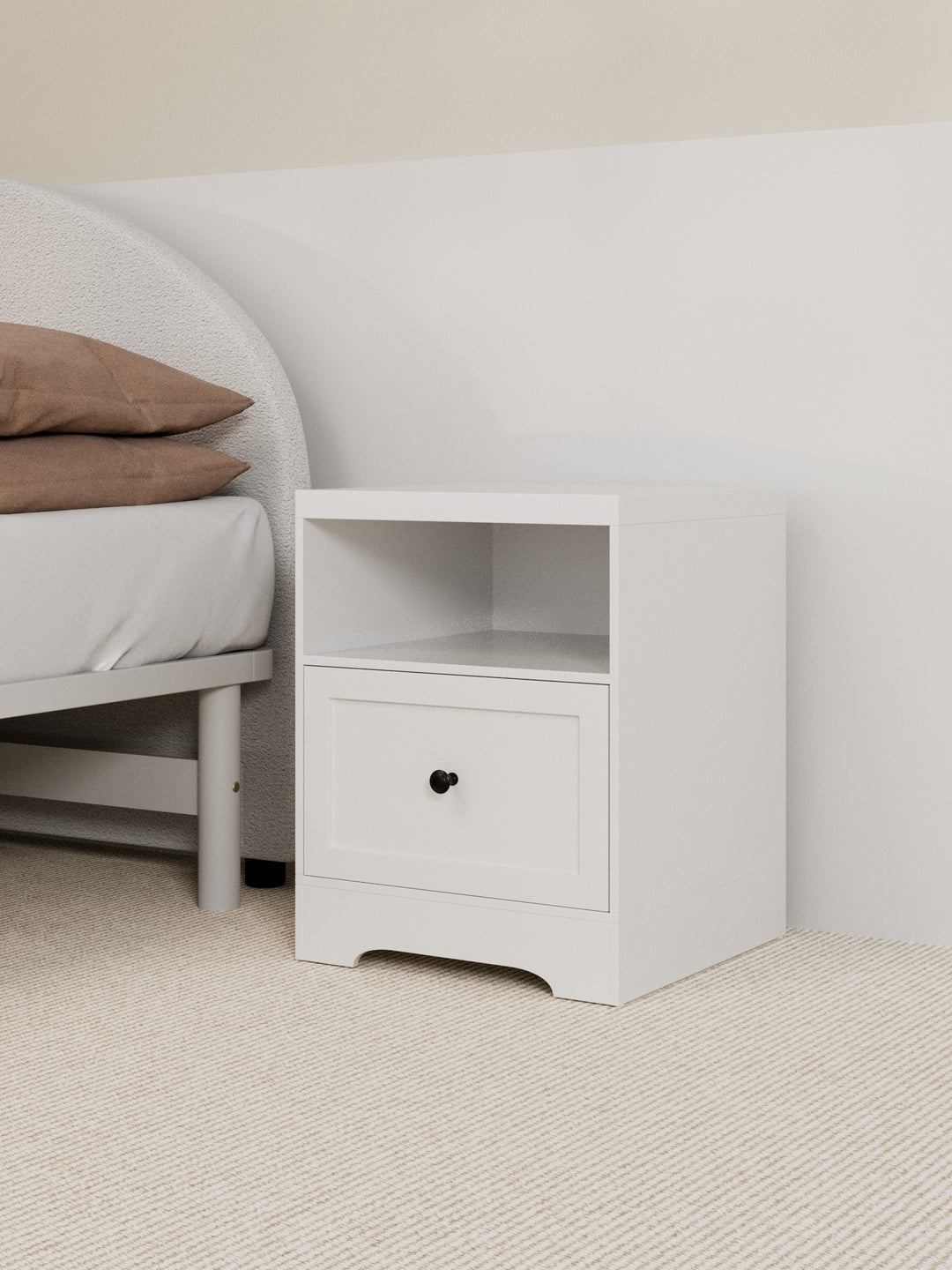 Louise White Hamptons White Bedside Table