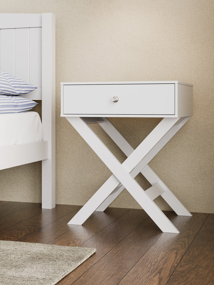 Bailey White Bedside Table