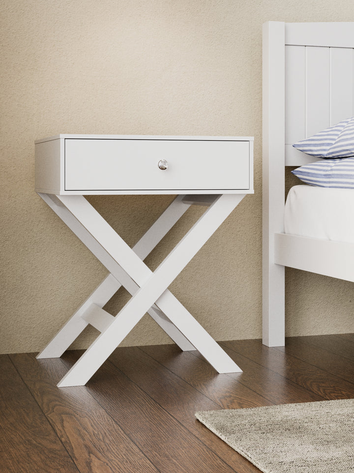Bailey White Bedside Table