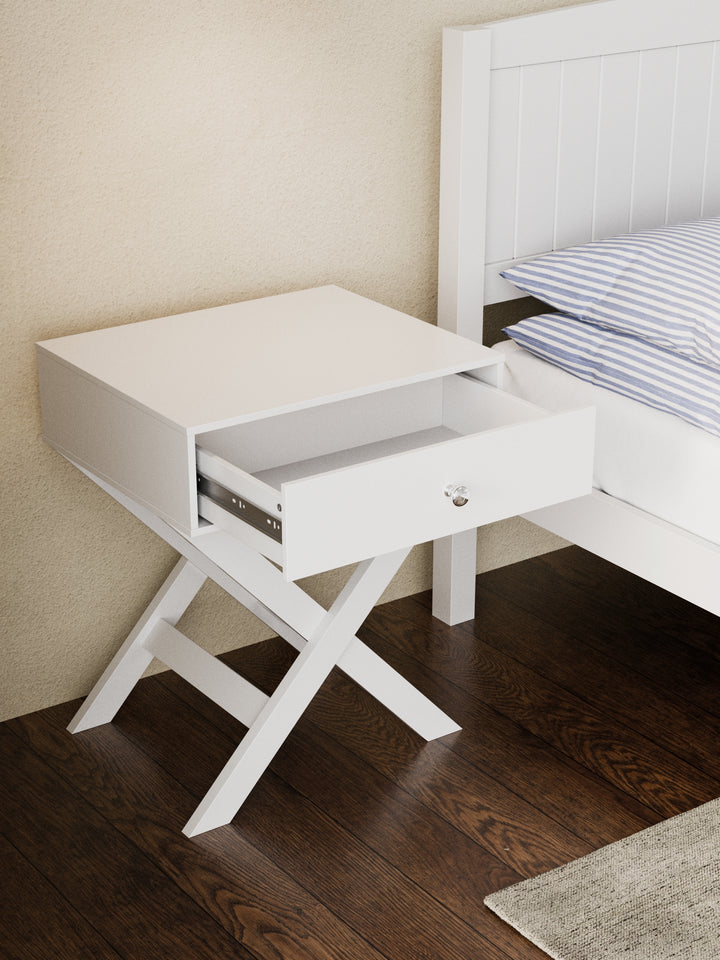 Bailey White Bedside Table
